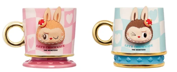 Mug Labubu Bleu et Rose – Série Let’s Checkmate